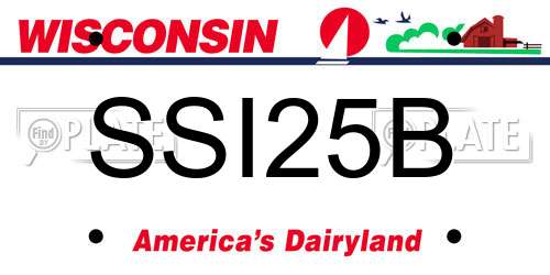 SSI25B Wisconsin License Plate