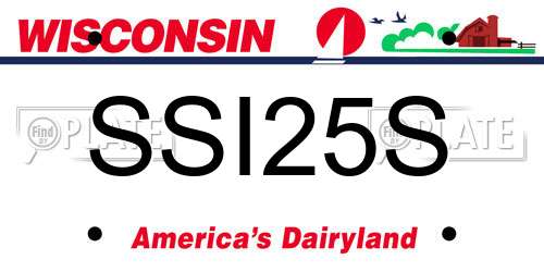SSI25S Wisconsin License Plate