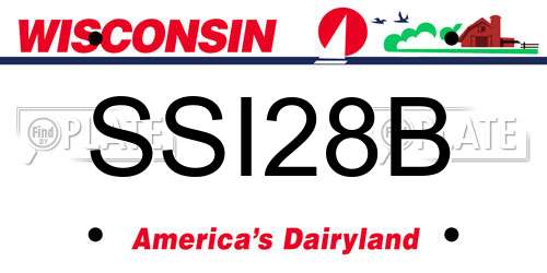 SSI28B Wisconsin License Plate