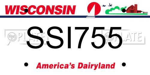 SSI755 Wisconsin License Plate