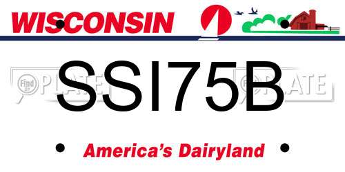 SSI75B Wisconsin License Plate