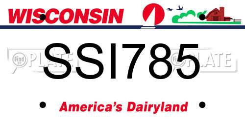 SSI785 Wisconsin License Plate