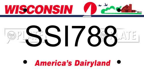 SSI788 Wisconsin License Plate