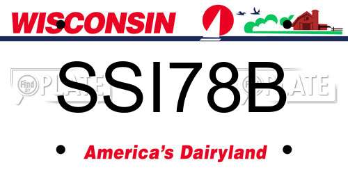 SSI78B Wisconsin License Plate