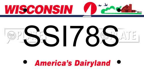 SSI78S Wisconsin License Plate