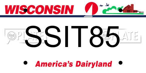 SSIT85 Wisconsin License Plate