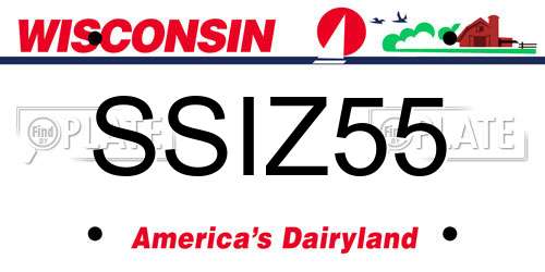 SSIZ55 Wisconsin License Plate