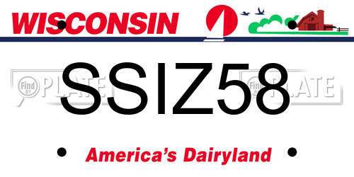 SSIZ58 Wisconsin License Plate