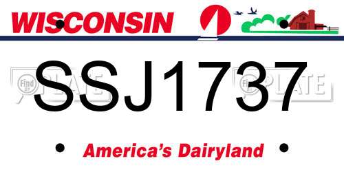 SSJ1737 Wisconsin License Plate