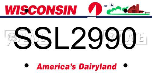 SSL2990 Wisconsin License Plate