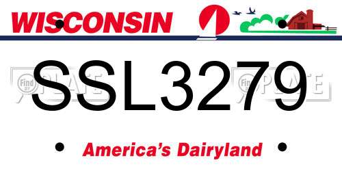SSL3279 Wisconsin License Plate