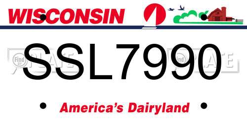 SSL7990 Wisconsin License Plate