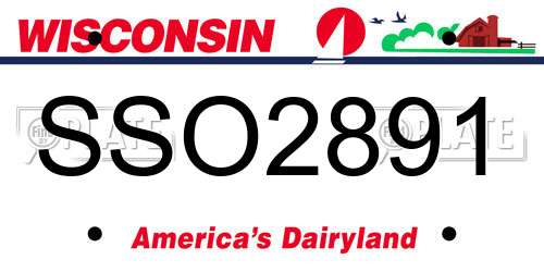 SSO2891 Wisconsin License Plate