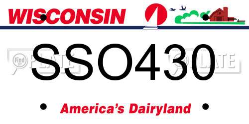 SSO430 Wisconsin License Plate