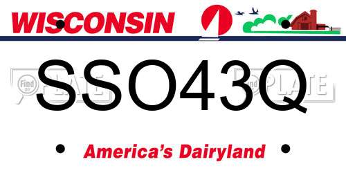 SSO43Q Wisconsin License Plate
