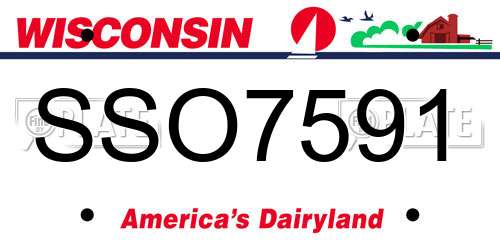 SSO7591 Wisconsin License Plate