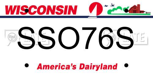 SSO76S Wisconsin License Plate