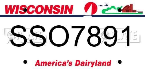 SSO7891 Wisconsin License Plate