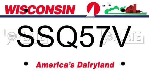SSQ57V Wisconsin License Plate