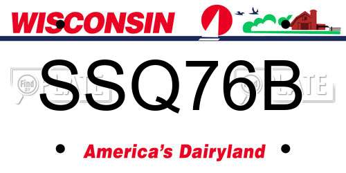 SSQ76B Wisconsin License Plate