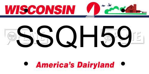 SSQH59 Wisconsin License Plate