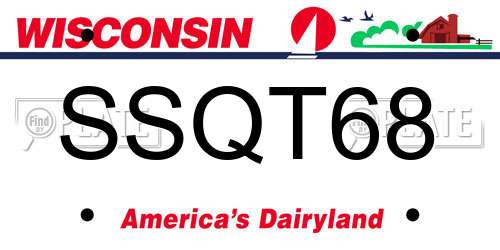 SSQT68 Wisconsin License Plate