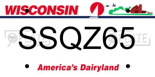 SSQZ65 Wisconsin License Plate