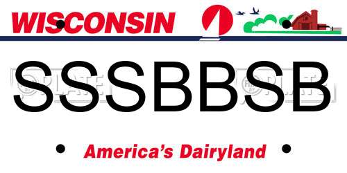 SSSBBSB Wisconsin License Plate
