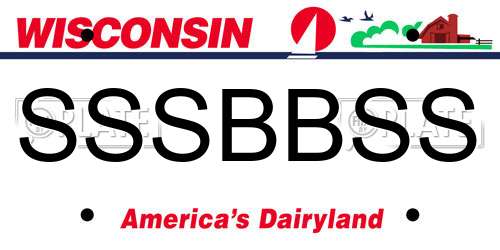 SSSBBSS Wisconsin License Plate
