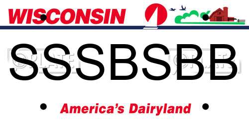 SSSBSBB Wisconsin License Plate