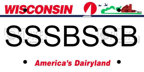 SSSBSSB Wisconsin License Plate