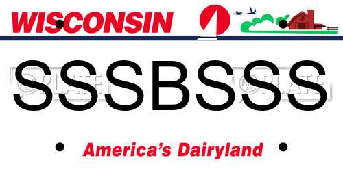 SSSBSSS Wisconsin License Plate