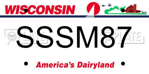 SSSM87 Wisconsin License Plate