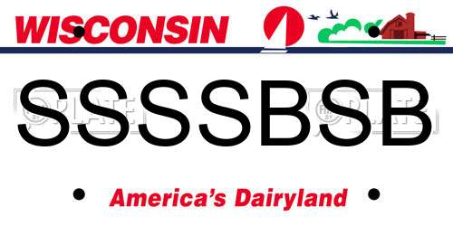 SSSSBSB Wisconsin License Plate
