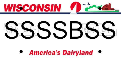 SSSSBSS Wisconsin License Plate