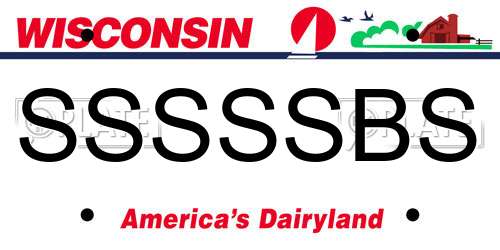 SSSSSBS Wisconsin License Plate