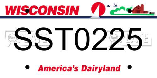 SST0225 Wisconsin License Plate