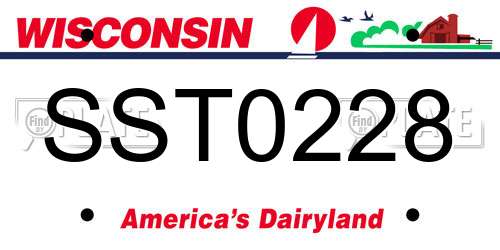 SST0228 Wisconsin License Plate