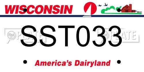 SST033 Wisconsin License Plate