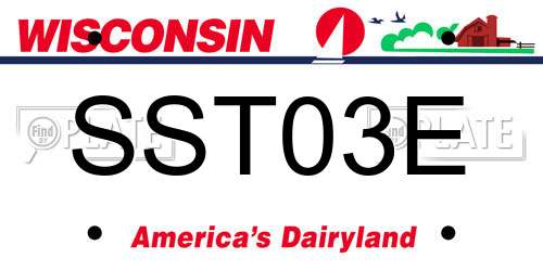 SST03E Wisconsin License Plate
