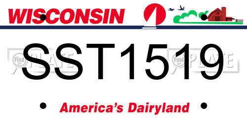 SST1519 Wisconsin License Plate