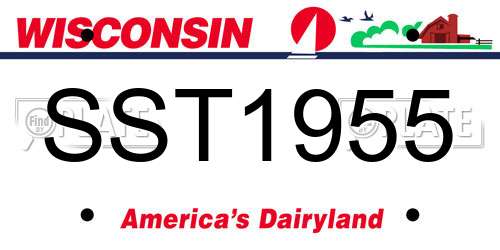 SST1955 Wisconsin License Plate