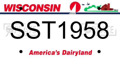SST1958 Wisconsin License Plate