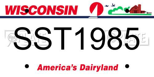 SST1985 Wisconsin License Plate
