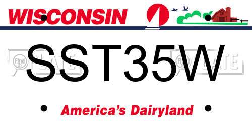 SST35W Wisconsin License Plate