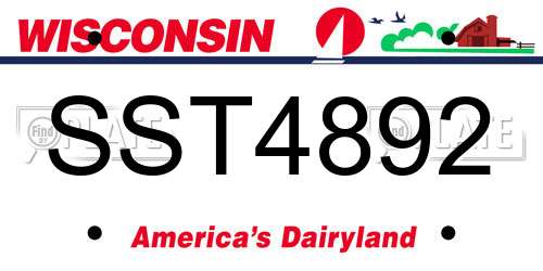 SST4892 Wisconsin License Plate
