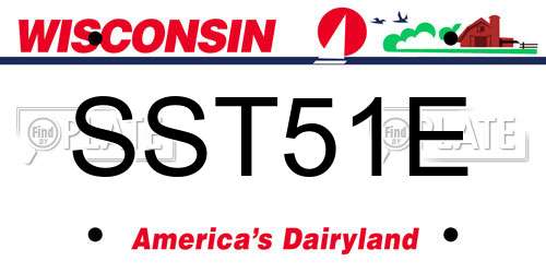SST51E Wisconsin License Plate