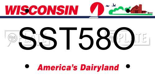 SST58O Wisconsin License Plate