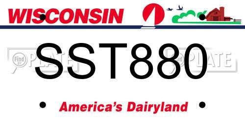 SST880 Wisconsin License Plate