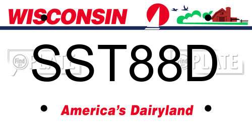 SST88D Wisconsin License Plate
